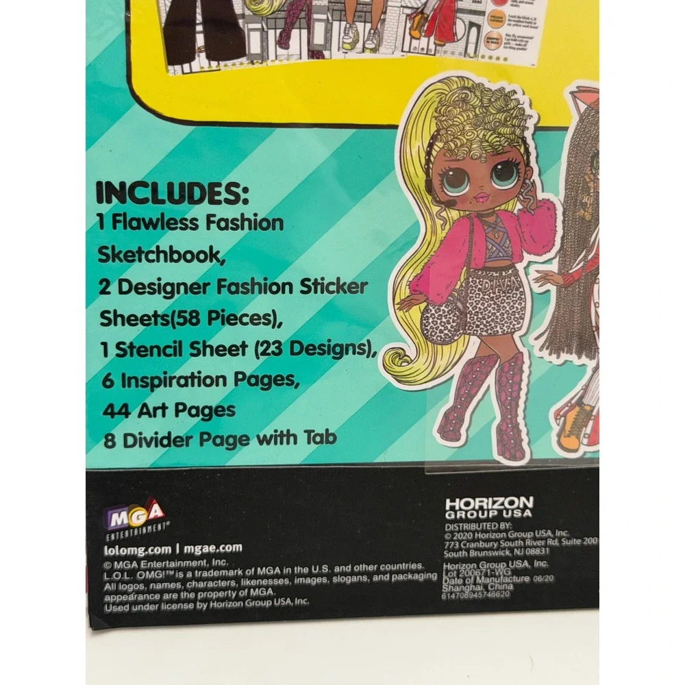 LOL Surprise OMG Flawless Fashion Sketchbook Stickers Stencils New